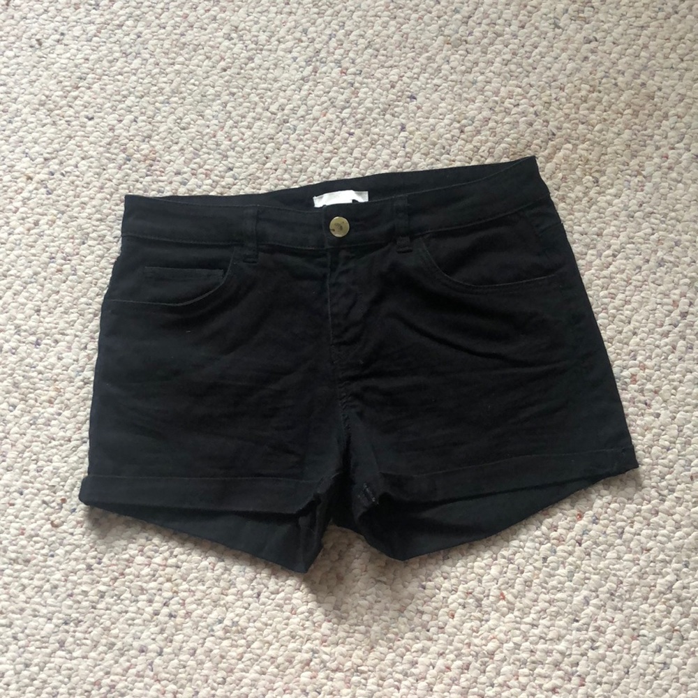 Black jean shorts